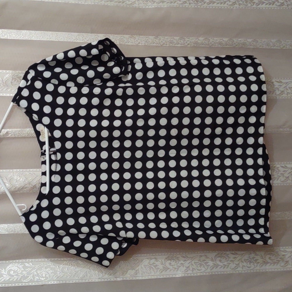 JCrew Polka Dot Short Sleeve Top szM